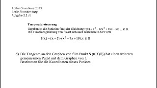 Abitur Mathematik Grundkurs 2023 Berlin/Brandenburg Aufgabe 2.2 d)