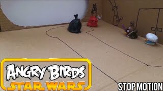 Angry birds Star Wars stop motion -  episode 3 emperors throne room fight