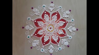 Very Innovative And Beautiful Rangoli Design By SNEHA JADHAV