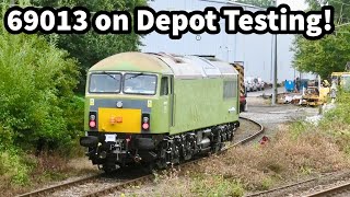 NEXT New Class 69 APPEARS - 69013 at Longport with on depot TEST Runs - Plus other Locos on yard..!