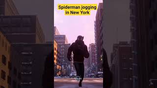 Spiderman jogging in New York #playstation #ps5 #shortvideo #spiderman #shorts #short