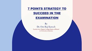 How to get Success in Examination| Strategy to Succeed in the Examination ‎@DrKatochOfficial