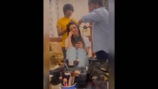 Saba Qamar new video | getting hair cut and vibing on romantic songs #sabaqamarzaman