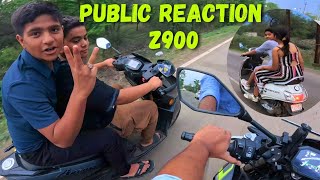 Cute Girl Reaction on Kawasaki Z900| Bunny HelmetCover | Market Reaction #z900 #kawasaki #cute