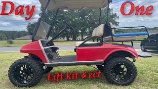 Day 1: Installing Lift kit with New Tires and Leaf Spring on my Golf Cart