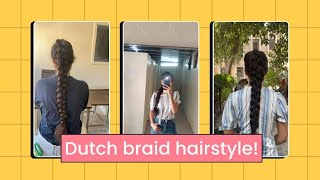 Tutorial for Dutch braid hairstyle!!!!✨#trending #viralvideo #hairstyle #braids