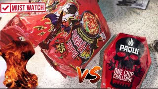 SPICY NOODLES ONE CHIP CHALLENGE vs Car guys