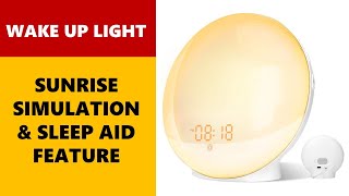 Wake Up Light, Alarm Clock Colored Sunrise Simulation, Seasonal Affective Disorder Aid SAD