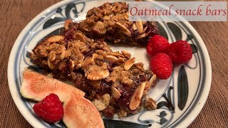 Oatmeal energy Bars with cherry preserves