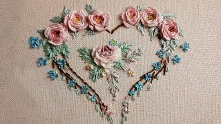 Rose Embroidery Flower Heart - Сute Flower design in detail