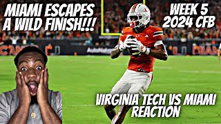 Reaction To #7 Miami vs Virginia Tech | Full Game Highlights | 2024 College Football Highlights