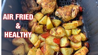 Air Fried One Pot Garlic And Herb Chicken With Potatoes / Delicious And Healthy Recipe