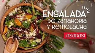 Ensalada de zanahoria y remolacha asadas con queso costeño