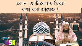 ৭১.  ৩ টি বেলায় মিথ্যা কথা বলা জায়েজ ??