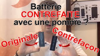 Une batterie d'iPhone SE contrefaite avec une pomme ?