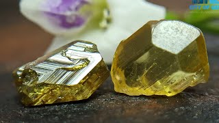 Rare Natural Chrysoberyl Crystal Couple with Naturally Occurred Growth Marks