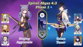 C3 Keqing Aggravate & C1 Yelan Taser | Spiral Abyss 4.3 | Fullstar | Genshin Impact