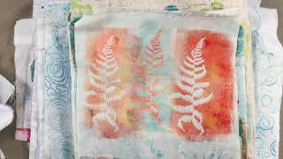 Monoprinting on fabric - samples and ideas