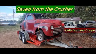 1946 Ford Business Coupe. Yard art or Street rod. Ep.595