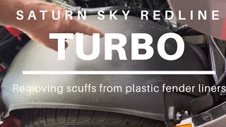 Tim’s Garage Episode 15: Saturn Sky Redline Pontiac Solstice GXP Scuffed Fender Liner Plastic Repair