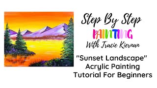 "Sunset Mountain Landscape" Acrylic Painting Tutorial For Beginners