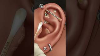 ASMR Why care is essential piercing cleaning animation#shorts #ytshort #youtubeshorts