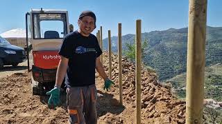 Preparing full off grid vegetable garden in the Spanish mountains