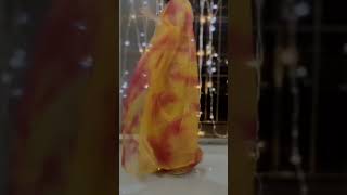 Yellow and red Organza saree from Meesho under Rs. 500 | How to drape a saree? #meeshohaul