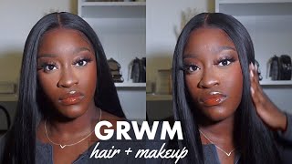 2 in 1 GRWM | start to finish wig install | MAKEUP + HAIR ft LUVMEHAIR