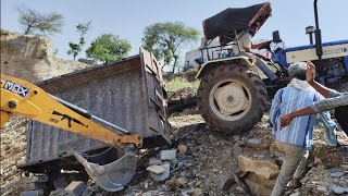 Swaraj 742xt Tractor trolley Fails rescue By Jcb3dx And Swaraj 834xm | Narendra Tractors