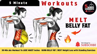 30-Min abs Workout To LOSE WAIST Inches 🔥 BURN BELLY FAT | BEST Weight Loss with Standing Exercises