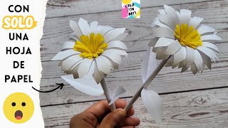 🌼 FLORES CON SOLO UNA HOJA DE PAPEL