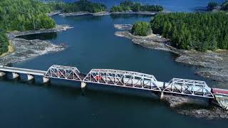 CN G847 Grain train Landing at Prince Rupert Grain