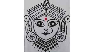 Simple and Easy Durga Maa face drawing | How to draw Maa Durga  Face | Navratri Drawing