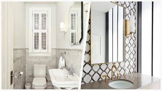 75 White Marble Tile Powder Room Design Ideas You'll Love ☆