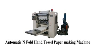 N fold hand towel machine with semi automatic bagging machine with automatic cutting machine