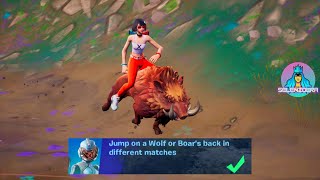 Jump on a Wolf or Boar's back in Different Matches (2) | Fortnite Zero Week Quests