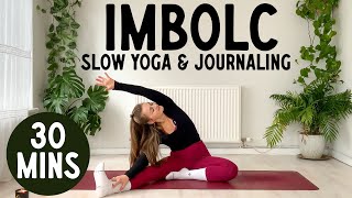 IMBOLC YOGA FLOW 🌿 slow, stretchy and soulful with journal prompts! 💜