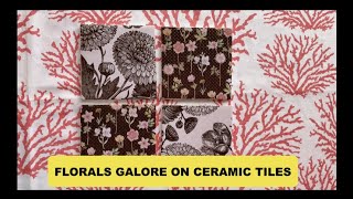 Flower Cardstock Ceramic Tile Decoupage Wall Accent 2 Ways | Cozy Home Decor | #howweceramics #howwe