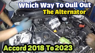 Pulling out the alternator on Honda Accord 2018 to 2023