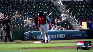 Toledo Mud Hens OF Akil Baddoo hits triple vs. Omaha Storm Chasers