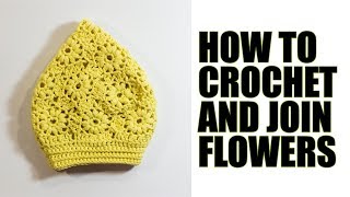 DIY Tutorial VERY EASY How to crochet flowers and join flowers by Wika crochet