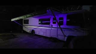 LED awning lights on a motorhome.  #motorhome #ledlights  #rv  #rvlife