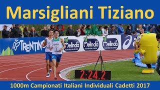 Tiziano Marsigliani 1000m Campionati Italiani Individuali Cadetti Cles 8 Ottobre 2017