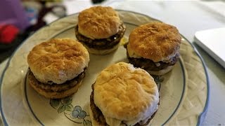 SAUSAGE BISCUIT BURGERS