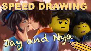 Speed drawing Jay and Nya! (Lego Ninjago) valentine special- JN