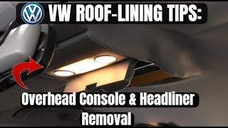 VW TOURAREG ROOF SUNGLASSES CONSOLE & HEADLINER REMOVAL