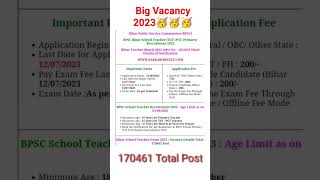 BPSC School Teacher Recruitment 2023 | Bihar Teacher Bharti 2023 | BPSC #tgt #pgt #primaryvacancy