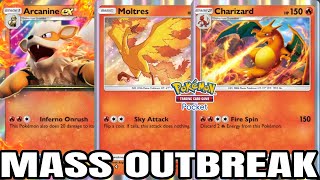 Fire Type Mass Outbreak Event Featuring Arcanine EX for Pokemon TCG Pocket!