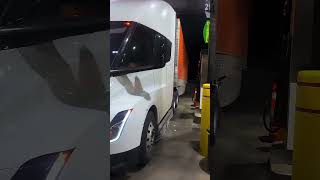 TESLA TRUCK AT THE TRUCK STOP TO GET DIESEL